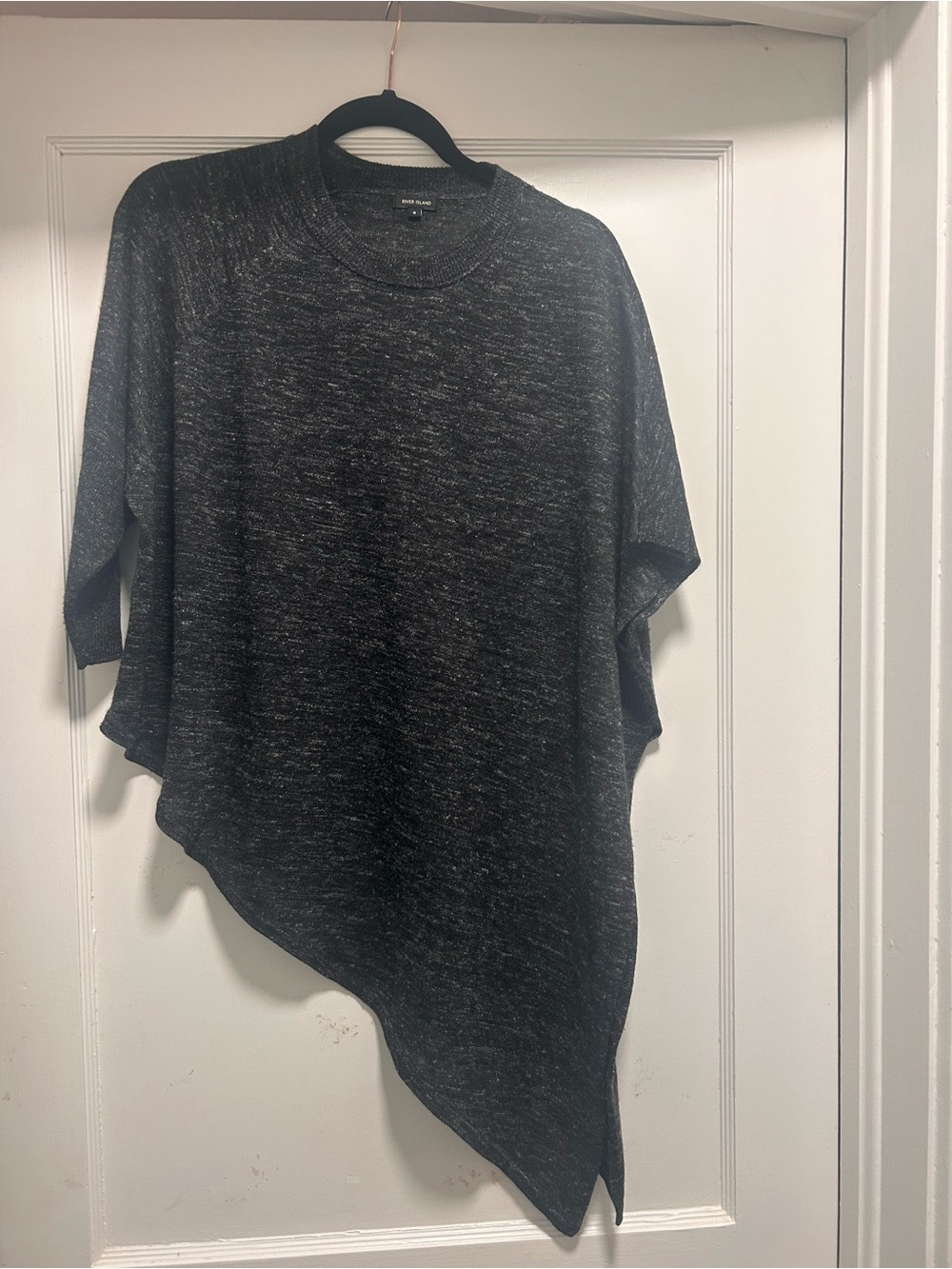 Designer Asymmetric Black Knit Top